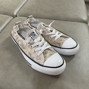 Snakeskin converse low top